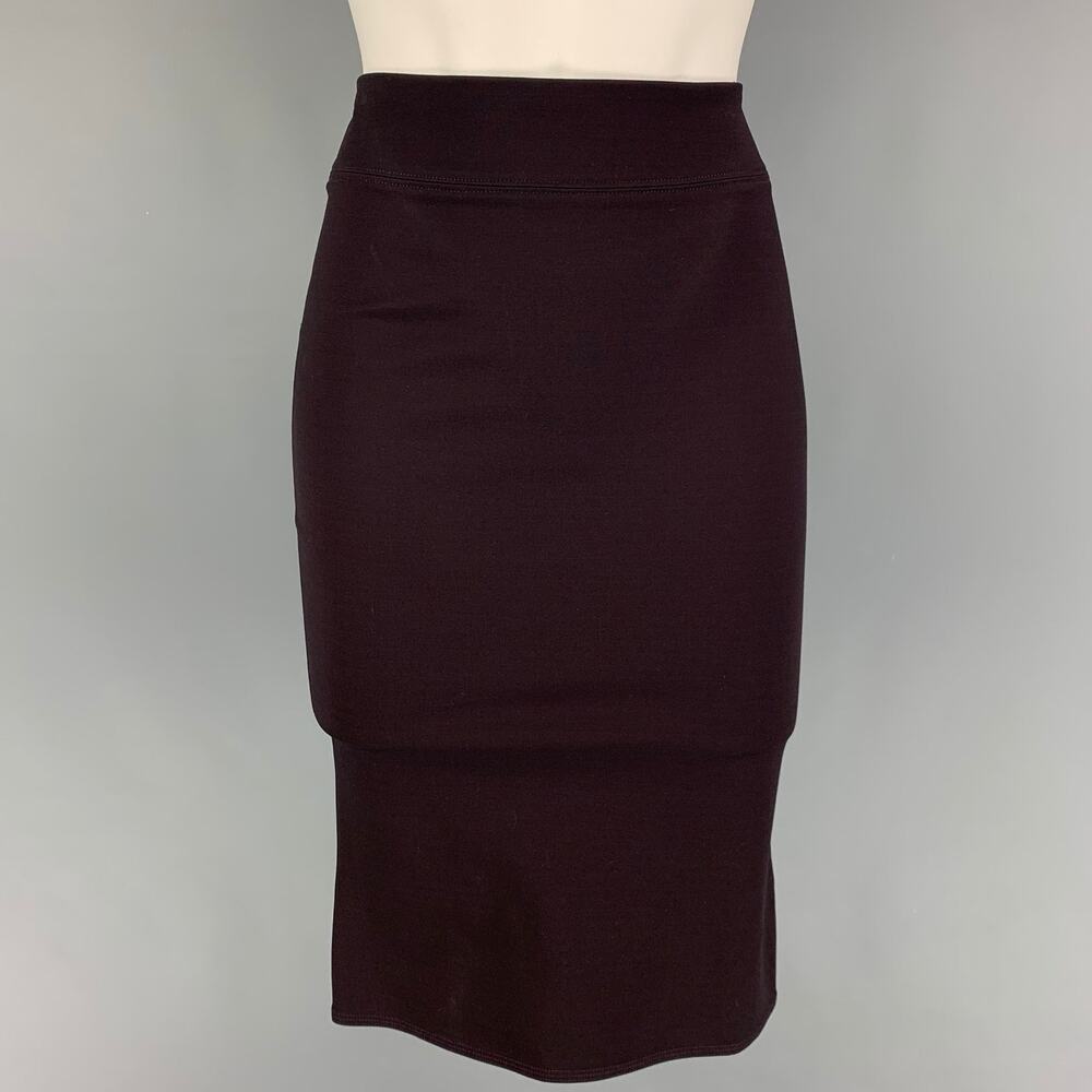 GUCCI Size M Eggplant Viscose Blend Fitted Skirt